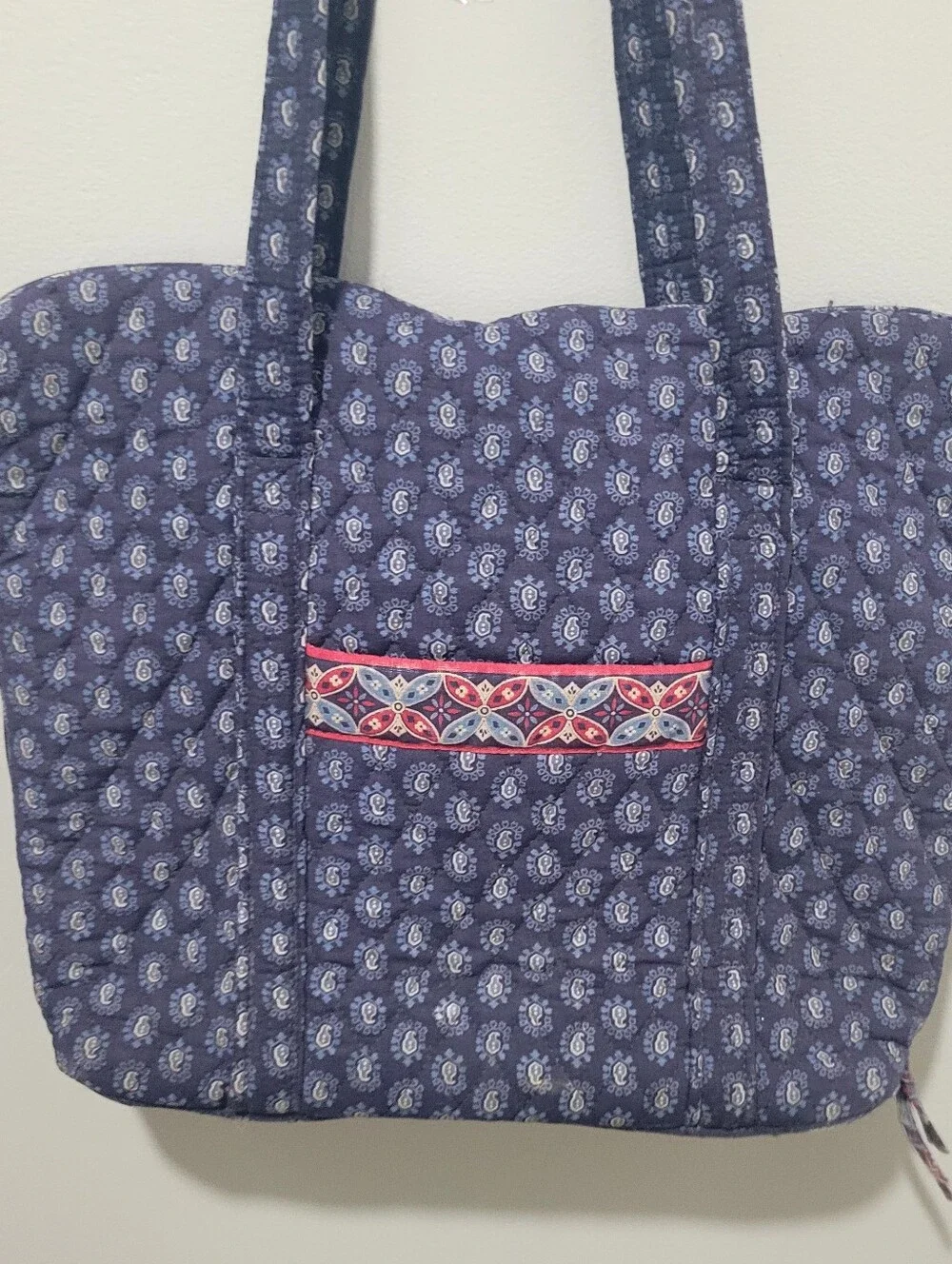 Vera Bradley Quilted Blue Paisley Briefcase 15x12